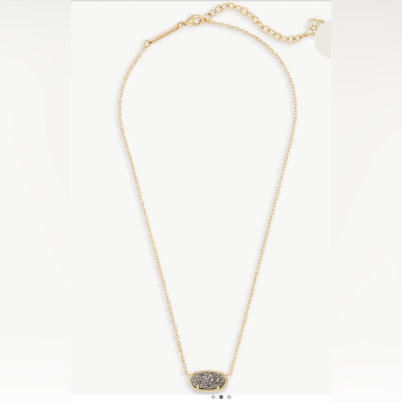 Kendra Scott Elisa Gold Pendant Necklace in Platinum Drusy - Picture 3 of 5